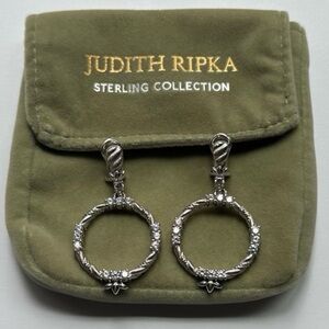 Judith Ripka Sterling Silver CZ Earrings